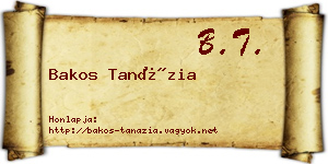 Bakos Tanázia névjegykártya